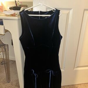 Zara Navy Velvet Mini Dress